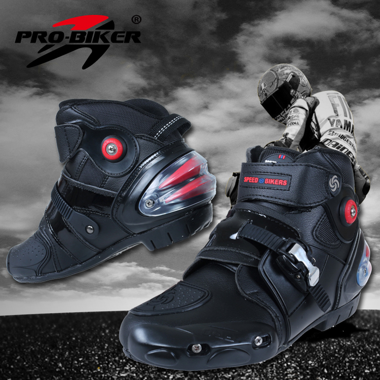 PRO Locomotive Racing Boots Riding Short Boots Cross Country Road Leisure Car Boots Knight Anti-Fall Road Locomotive Shoes