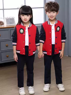 Primary school uniforms set kindergarten uniforms spring and autumn costumes for boys and girls sports class uniforms British College three sets