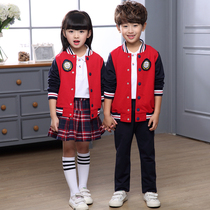 Primary school uniforms set kindergarten uniforms spring and autumn costumes for boys and girls sports class uniforms British College three sets
