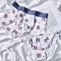 Summer new 2 dress couples underwear One man and one woman cute cartoon lovers underwear passion sexy pure desire