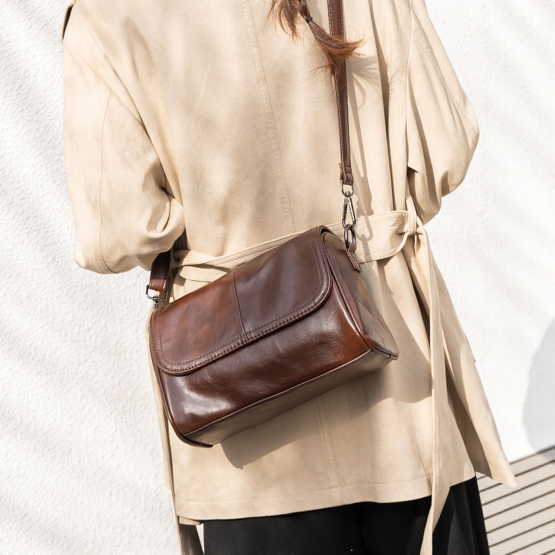 Authentic French Mk Jessie Genuine Leather Bag for Women 2026 New Model Pillow Bag Messenger Bag Single Shoulder Crossbody Bag