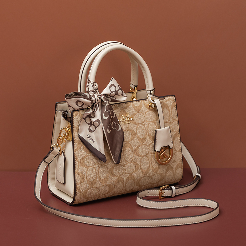 Authentic French Mk Jessie Genuine Leather Bag Women's Light Luxury Large-Capacity Handbag Printed Shoulder Crossbody Bag