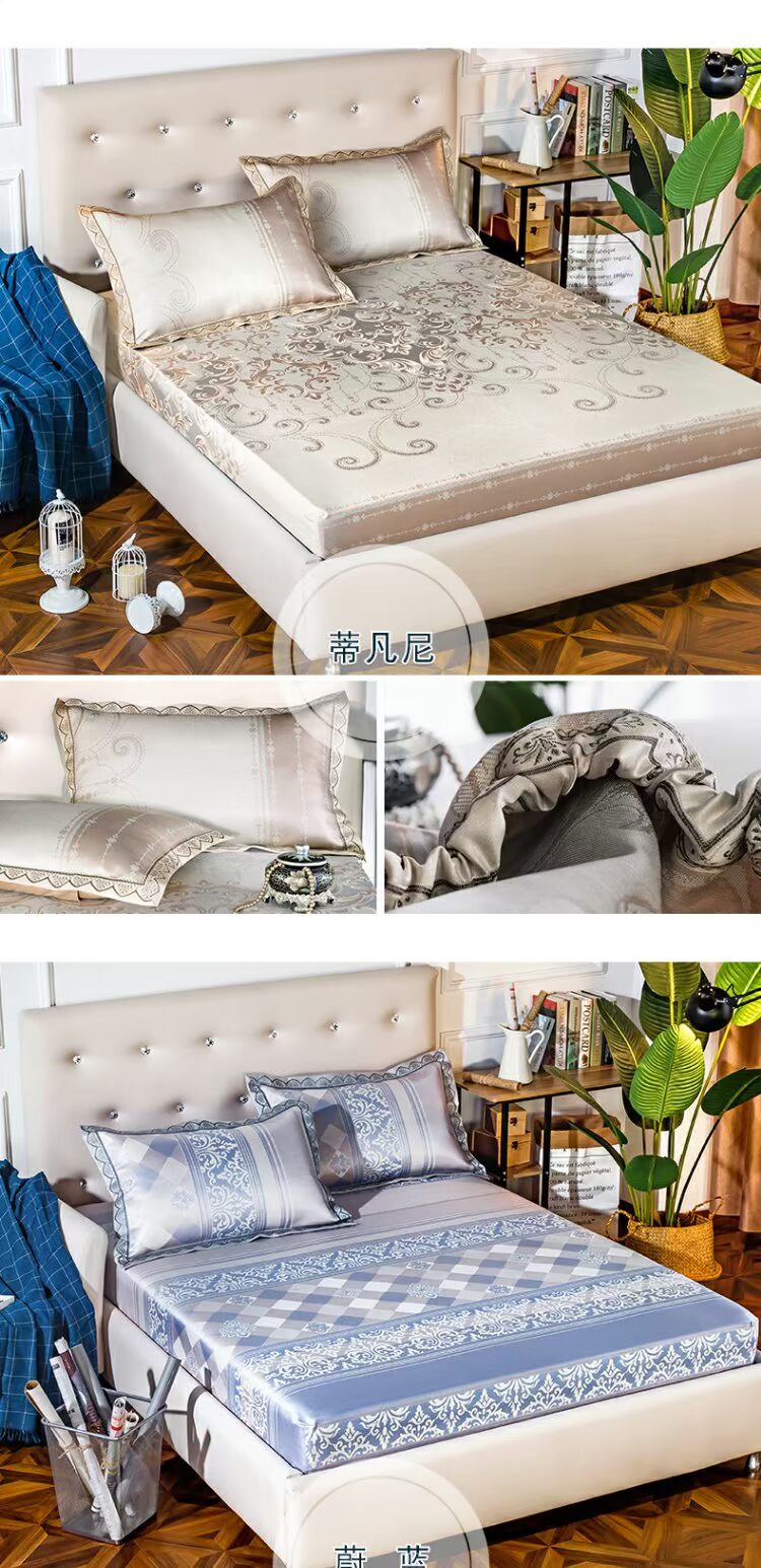 mô hình được trang bị 1.8m băng lụa mat ba mảnh gấp giường 1,5m rửa đôi Ruanxi mùa hè trẻ mùa lạnh - Thảm mùa hè đệm nước cho bé