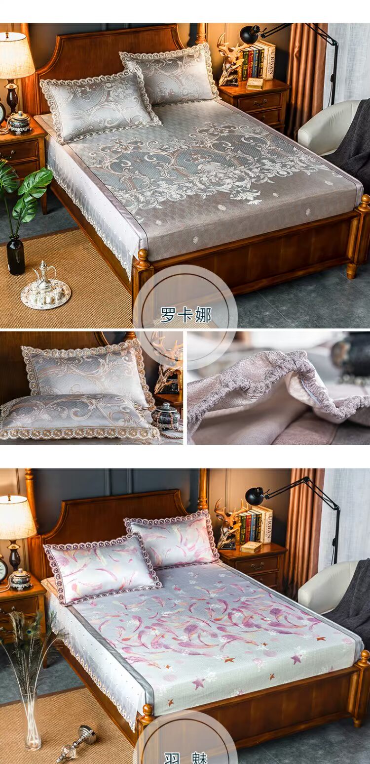 mô hình được trang bị 1.8m băng lụa mat ba mảnh gấp giường 1,5m rửa đôi Ruanxi mùa hè trẻ mùa lạnh - Thảm mùa hè đệm nước dành cho người ốm