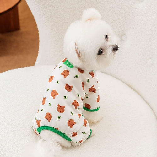 Полностью напечатанная четвероночная одежда для щенка летняя тонкая плюшевая бишон медвед