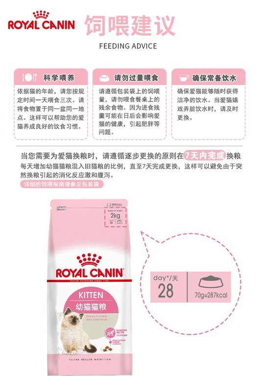 Royal Cat Food k36 / 2kg mèo con (tháng 1-12), bánh sữa mèo, mèo cai sữa và thức ăn chủ yếu cho mèo tự nhiên 4 kg - Cat Staples