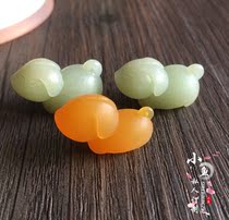 Boutique Hetian Jade Small beast Cute beast Small animal Yellow dragon jade multi-treasure bracelet Accessories Pendant bag trailer hanging bracelet