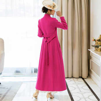 Women's new autumn and winter woolen coat, long style, slim and slim, woolen coat, french simple temperament