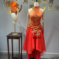 Spring Festival Gala Yang Liping Fengming Chaoyang same style dance costume fan dance classical dance performance costume tail