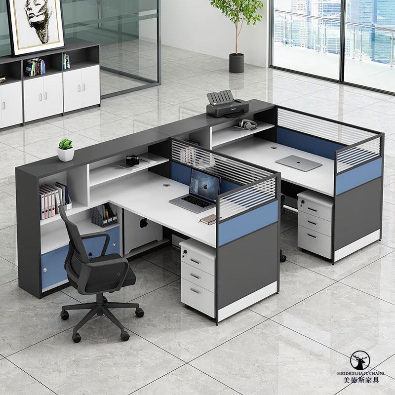 Modern staff Desk sub-office staff 4 6 people computer table and chairs combined double finance desk f type