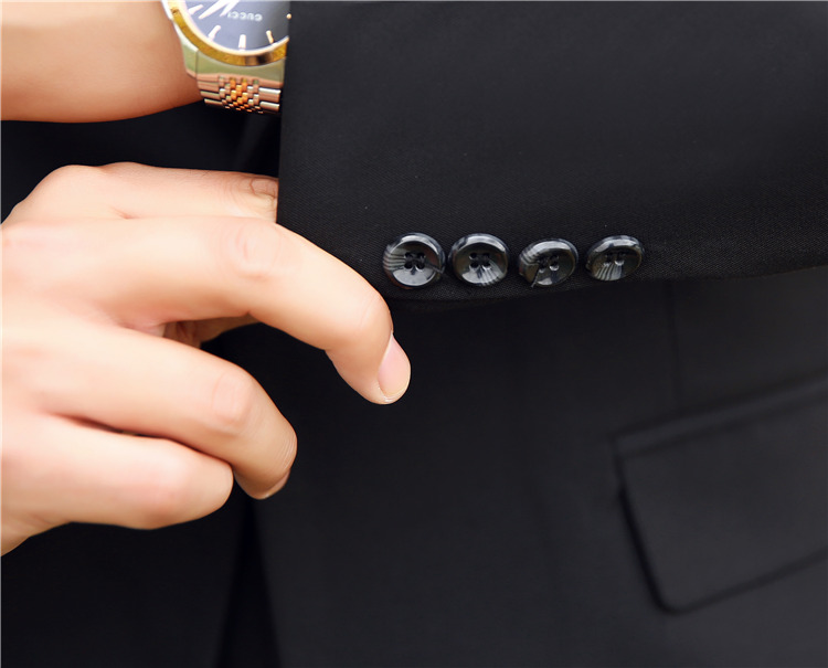 Bộ đồ vest nam công sở giản dị công việc phù hợp với chú rể váy cưới phiên bản Hàn Quốc của chiếc váy đen mỏng quần áo nam