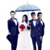 Phù hợp nhất với người đàn ông, đám cưới, chú rể, bộ đồ đen, ngôi sao, bộ đồ cưới nam, tình anh em, trang phục, studio ảnh áo nam Suit phù hợp