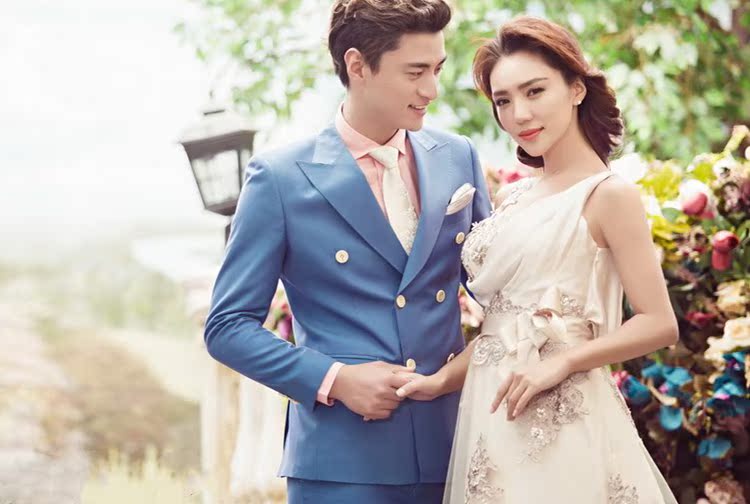 Hình ảnh studio hai mảnh tự tu luyện phiên bản Hàn Quốc của bộ đồ phù hợp với bộ đồ ca sĩ - Suit phù hợp quần âu nam đẹp