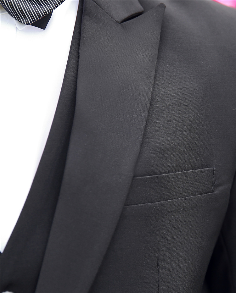 Bộ đồ vest nam công sở giản dị công việc phù hợp với chú rể váy cưới phiên bản Hàn Quốc của chiếc váy đen mỏng quần áo nam
