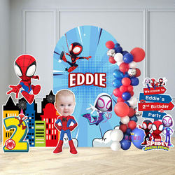 Spider-Man and His Amazing Friends Spidey Children's Birthday Party Supplies Decoration Setup Background Kt Board