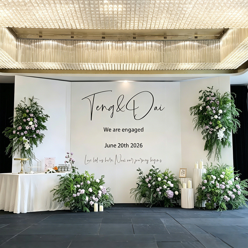 White Korean-Style Engagement Banquet Decoration Set, Simple and Elegant Atmosphere Backdrop Wall, Complete Set of Kt Board Decorations White Korean-Style Engagement Banquet Decoration Set, Simple and Elegant Atmosphere Backdrop Wall, Complete Set of Kt Board Decorations