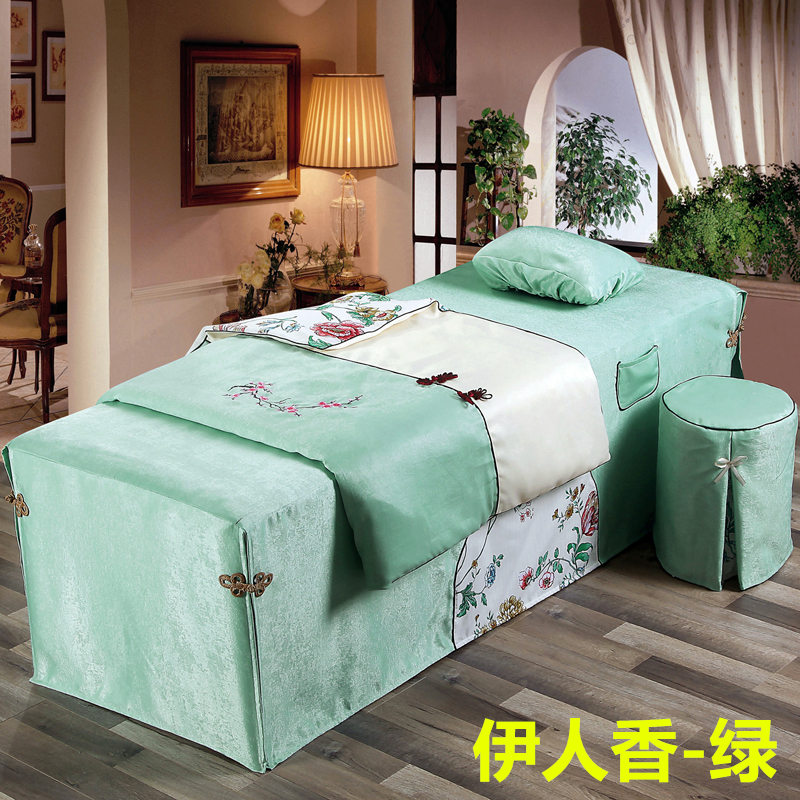 Vẻ đẹp châu âu trải giường bốn bộ cotton Hàn Quốc lụa và linen beauty salon đầu vuông đầu tròn massage trải giường mùa hè phần mỏng