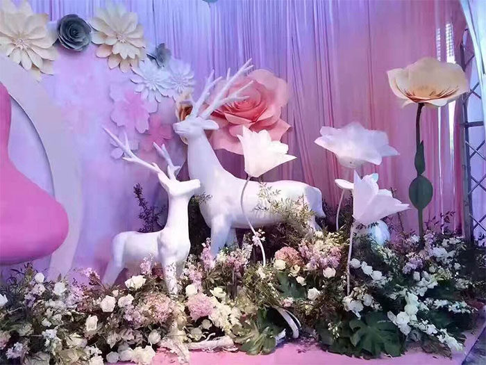 White Deer Resin GRP Plum Blossom Deer Wedding Celebration Prop Decoration Pendulum to greet the Pennsylvania area Scene arrangement wedding back-Taobao