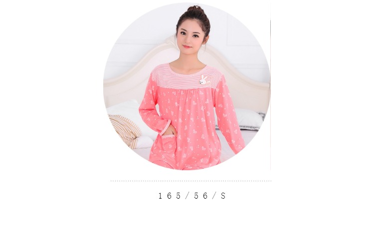 Mùa xuân và mùa thu Mùa hè tuổi trung niên Cô phụ nữ Bộ đồ ngủ dài tay Cotton bộ mặc nhà đẹp