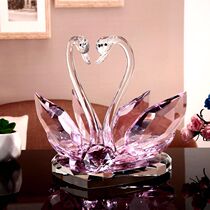 Wedding gift to brother sister-in-law bedroom couple a pair of swan jewelry Crystal wedding wine cabinet decorative ornaments