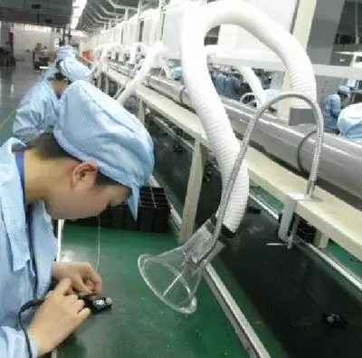 Transparent fume hood Electronic factory exhaust hood bell mouth small solder fume hood air supply pipe clamp