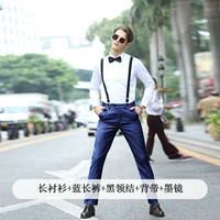 Рубашка, штаны, подтяжки, галстук-бабочка