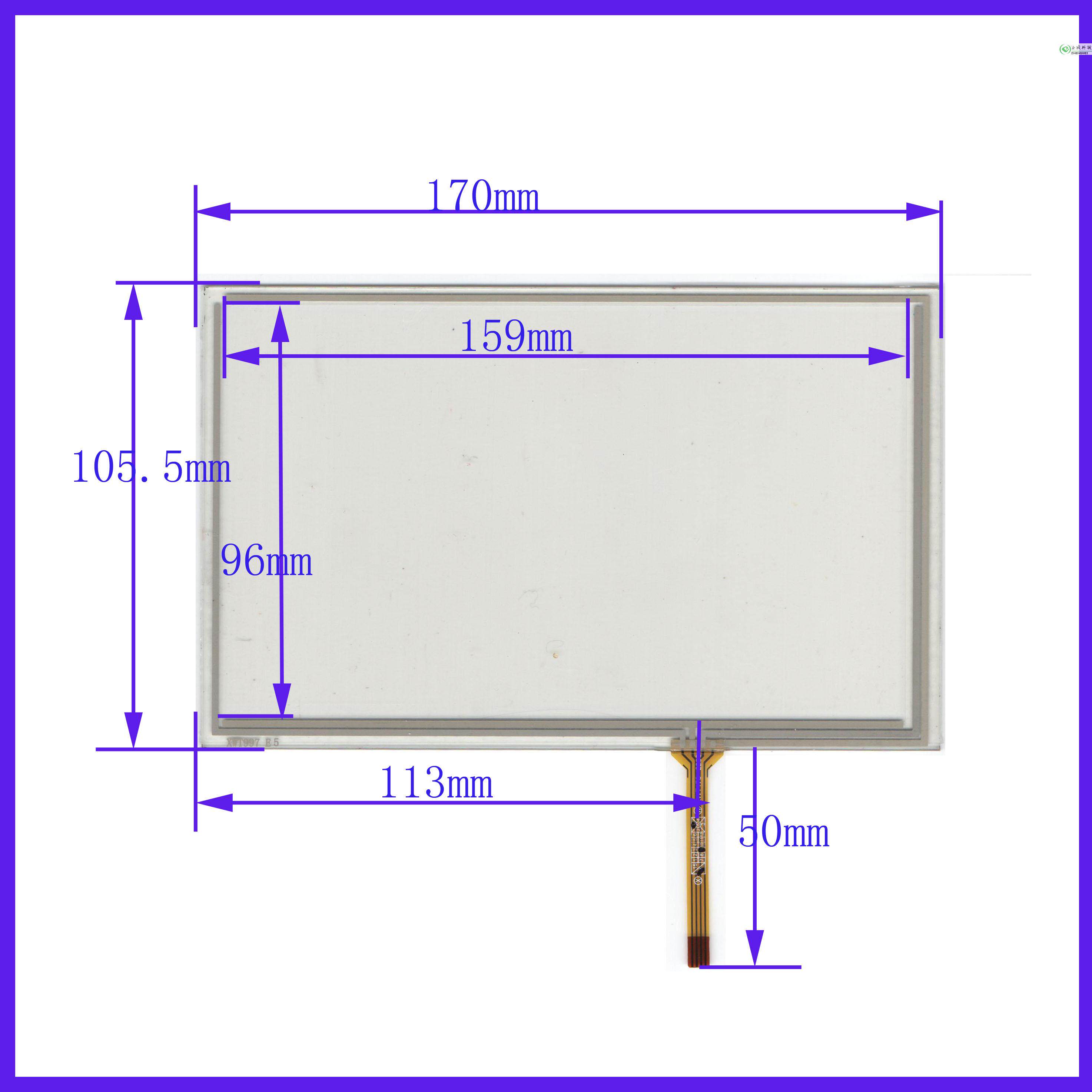 XWT997 170*105mm in-car industrial control general touch hand-written outer screen glass four wire resistance quality is good