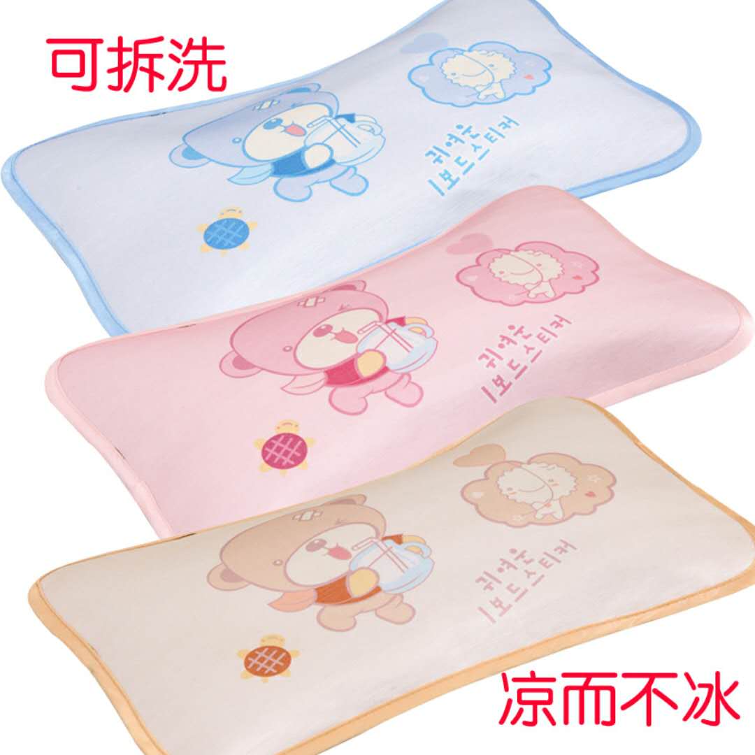 Summer baby cool pillow children Summer buckwheat pillows breathable sweat and ice silk baby cool freshman 0-1-6 years old