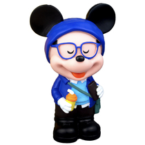 25cm high 8cm wide-glasses Mickey stand hand plaster doll children on color deposit money jar natural latex molds