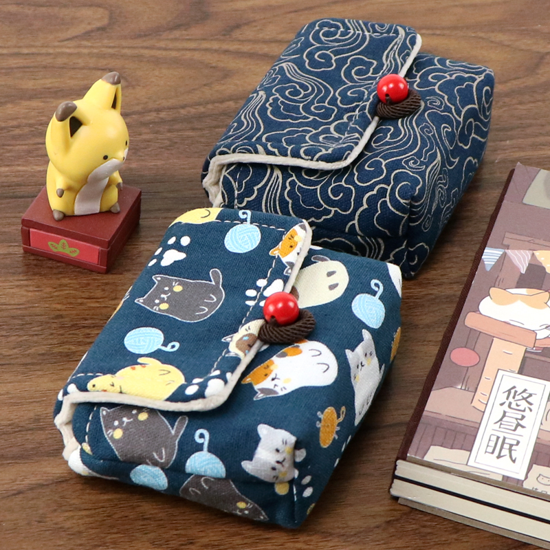 Chinese style suitable for Leibai Ti100 wireless Bluetooth headset charging box protective sleeve storage bag anti-scratch dust bag