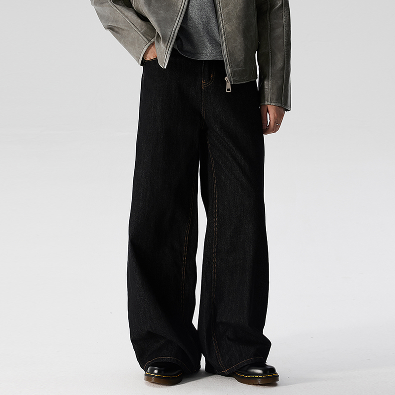 Botanica Original American Retro Black Wide-Leg Jeans Cleanfit High Street Vibe Vintage Pants