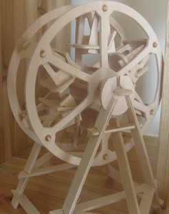 Solid Jigsaw Puzzle-Happiness Ferris Wheel DIY Four-League Wooden Model Puzzle Toy Birthday Gift