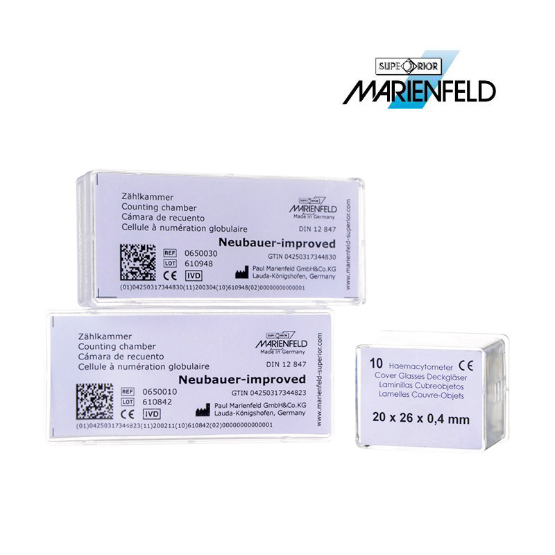 血球细胞计数板0650030血盖片盖玻片20*26/22*22mm进口MARIENFELD