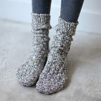 Korean pile socks Autumn and winter vintage cotton mid-tube socks Forest department Harajuku wind snowflake thickened wool college womens stockings