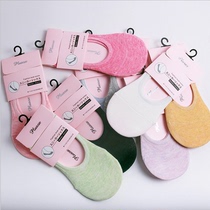 Boat socks women Summer shallow cotton invisible socks Women summer autumn silicone non-slip candy color socks thin solid color socks