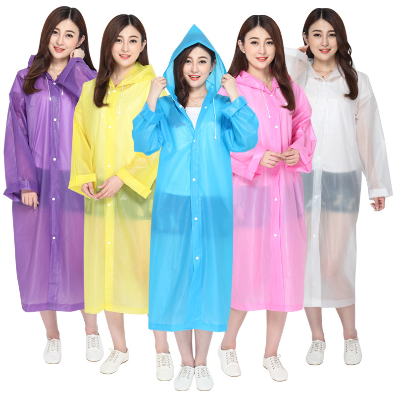 Outdoor hiking and mountaineering travel thickened non-disposable anti-droplet transparent protective raincoat camping one-piece poncho