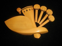 Violin accessories boxwood complete set of pegs tailpiece chin rest tail post high-grade boxwood with black ring 4 4
