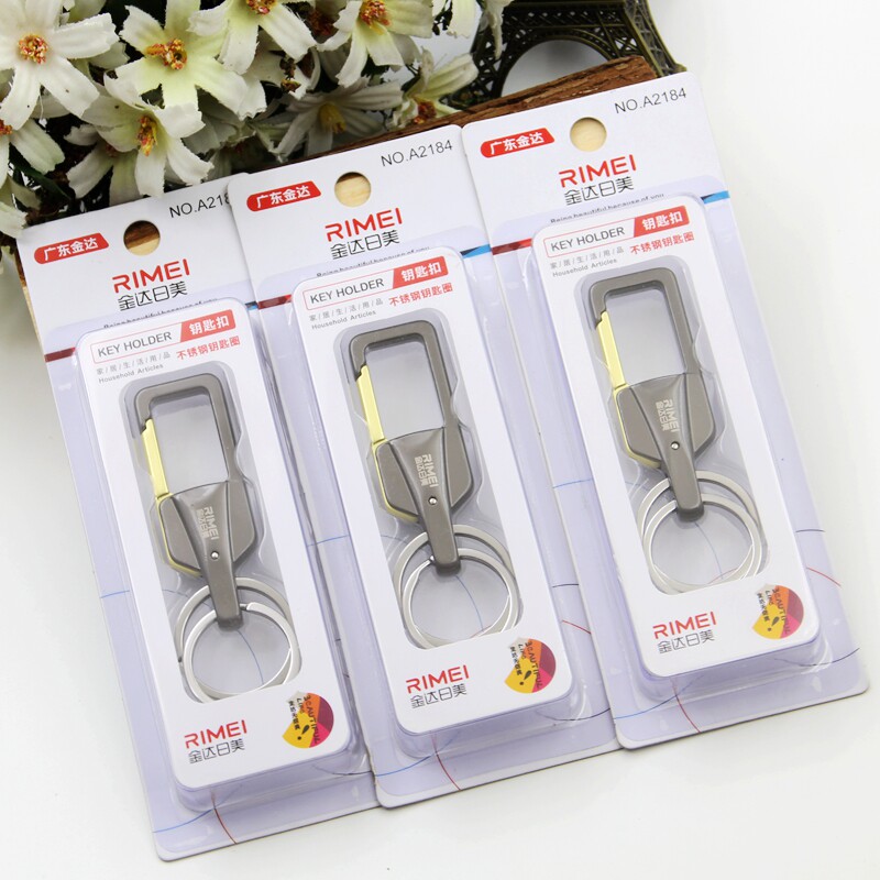 Golden da Japan-US 2184 Key buckle thickened material minimalist stainless steel upscale car key chain double ring