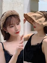 Hairband sun hat outdoor sunscreen fashion foldable empty top big eaves cover face womens beach sports summer style