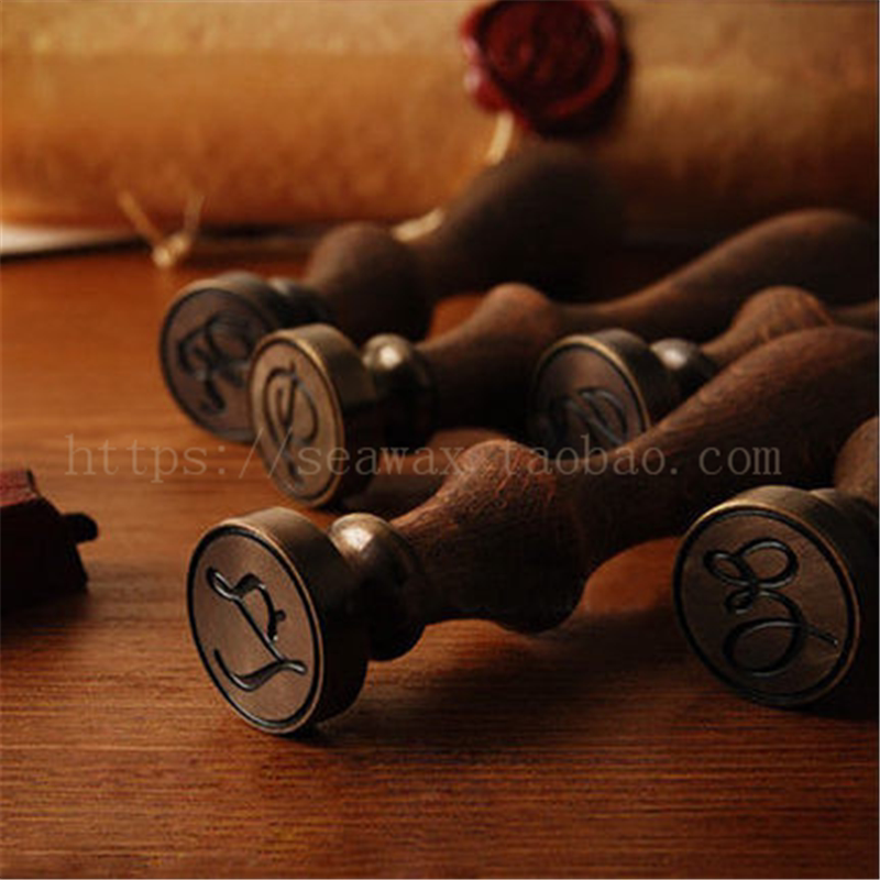 Fire-paint seal set custom-made Korean 26 letters A-Z retro wax seal custom-made fire-paint seal head pattern custom-made