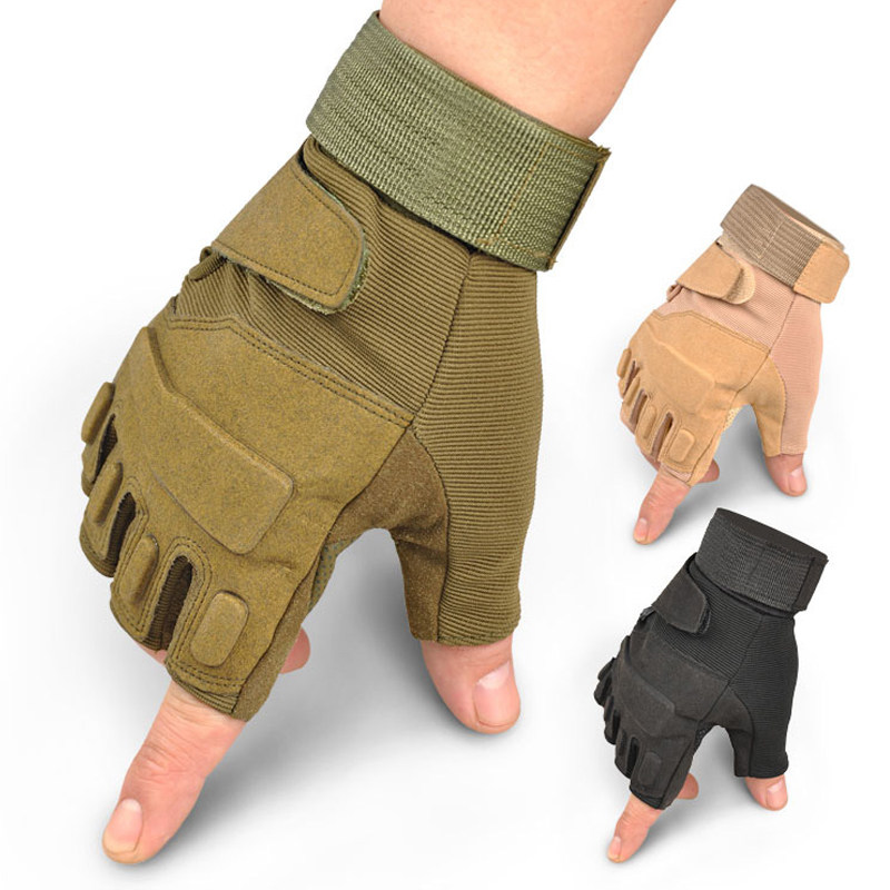 Special Forces Black Hawk Gloves Outdoor Half Finger Training Army Fan Tactical Fitness Shooting Non-slip Wear-Resistant Cycling Breathable Men