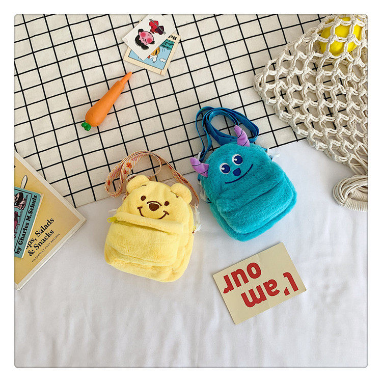 Детская сумка на ремне 两用小熊儿童斜挎包女孩毛绒可爱宝宝包包出游女童零钱单肩手机包