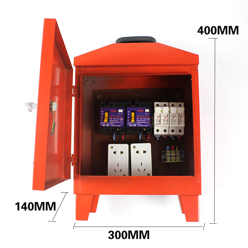Construction five-hole two-machine two-gate small electric box temporary distribution box Site suitcase two-lighting two-level three-level 220V