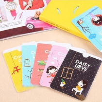 Cute cartoon card set student meal card bus card set identity card set bank card ID card set portable protective cover