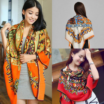 Retro ethnic style cotton and linen scarf female mothers super large towel spring and autumn all-match gauze towel travel shawl dual-use