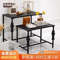 New clothing rack window display cabinet clothing store shelf high and low water table floor mobile Nakajima rack table