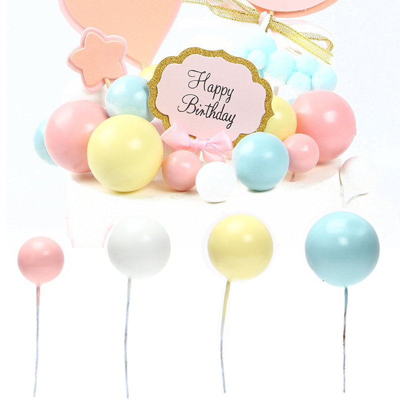 Net Red Ins Wind Cake Decoration Colored Ball Swing Piece Sweet Terrace Plug-in Birthday Cake Decoration Inserts accessories