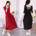 Xuân hè hè modal đầm mới trong tay áo co giãn đáy váy cộng với khí chất béo váy dài eo váy - Sản phẩm HOT