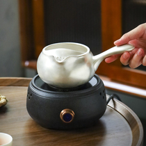 High-grade side put tea boiling 999 sterling silver handmade gilt silver pottery silver tea set home beam boiled water teapot large capacity