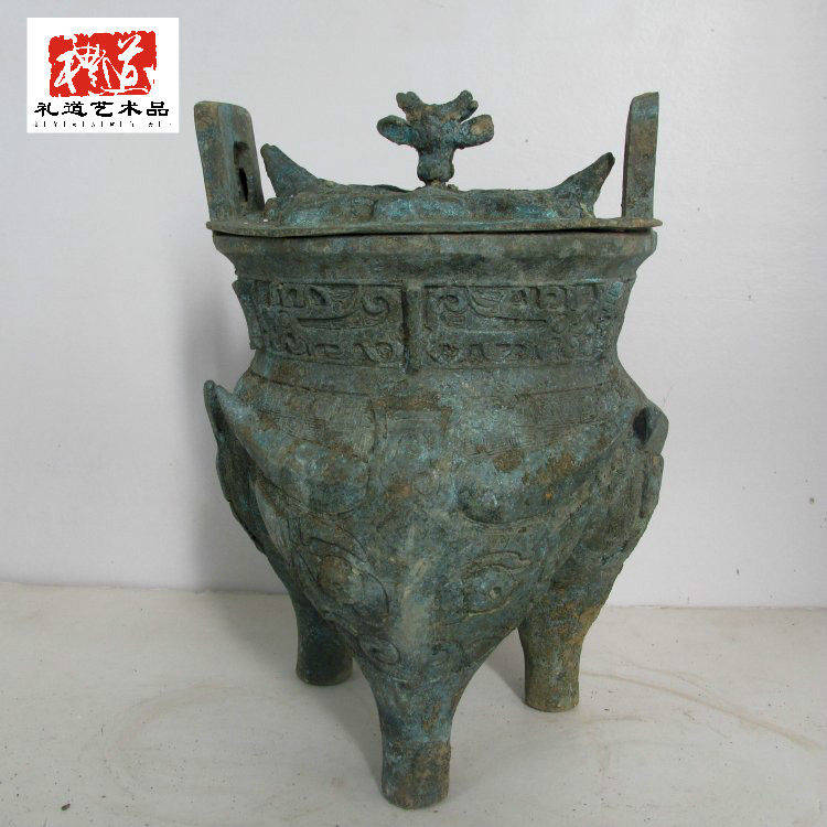 Zhengzhou Imitation Antique Bronze Ware New Goods Red Spot Green Embroidered Handicraft Swing Decorated Charcoal Pit With Earth To Make Old Beasts Tattooed